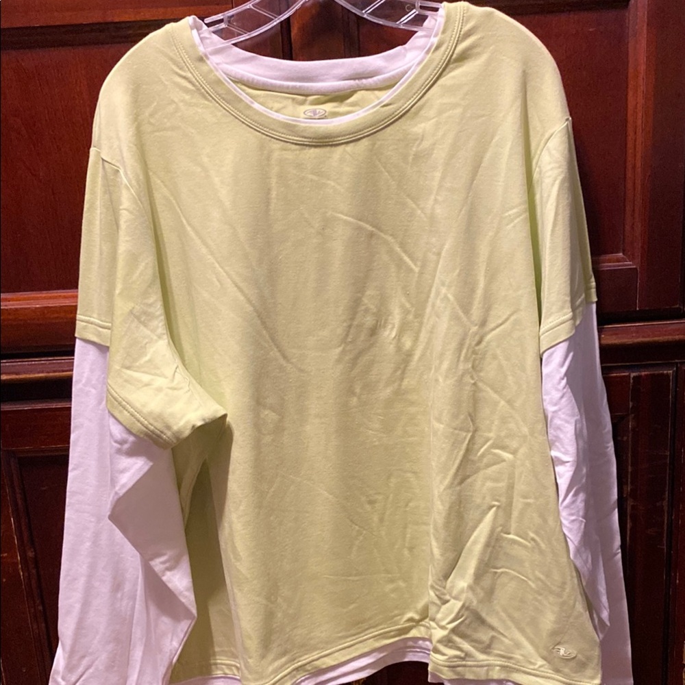 Two-Tone Long Sleeve vintage women’s plus size top